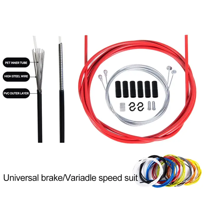 BOLANY – câbles de frein de vélo, tube de 5mm, câble de frein de 2.5m pour vélo de route et vtt, accessoires de vélo, 8 couleurs, haute qualité