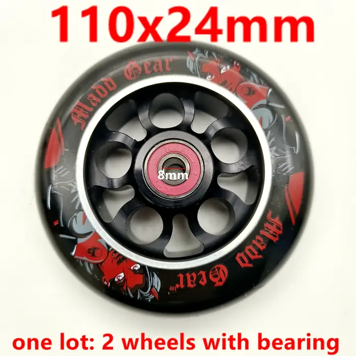 Roue de Scooter Cascadeur avec Roulement, 100mm, 110mm, 100x24mm, 2 Roues/Lot