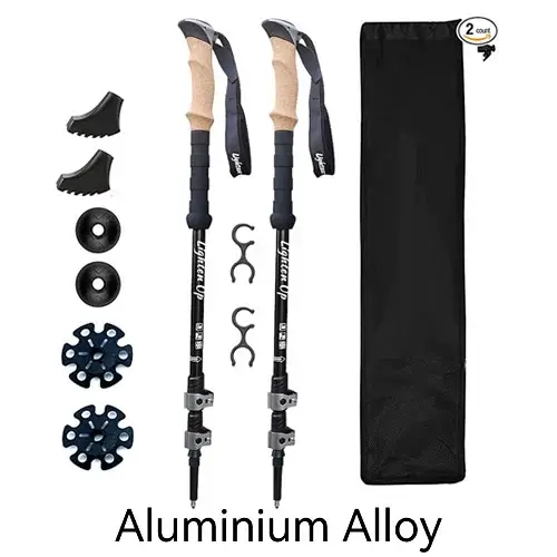 Bâtons de randonnée en fibre de carbone ou en alliage d'aluminium à verrouillage rapide