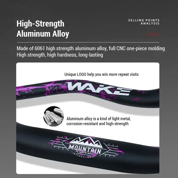 Wake 31.8MM VTT guidon en alliage d'aluminium vélo Riser
