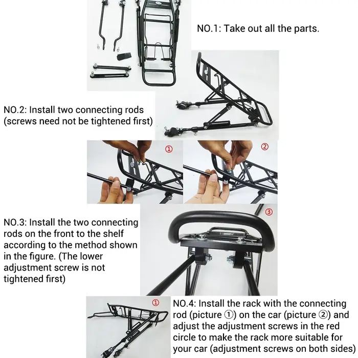 Porte-bagages de vélo réglable