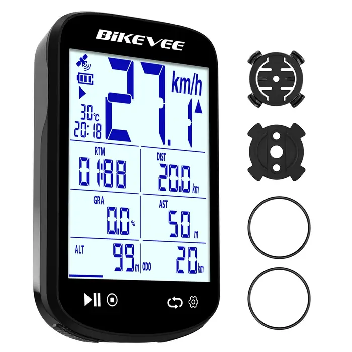 Ordinateur de vélo intelligent multifonctionnel sans fil Bluetooth GPS avec écran LCD grand format de 2