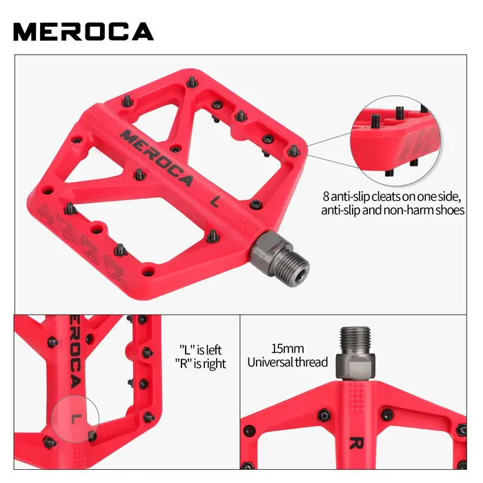 MEROCA C569 pédale de vélo large plate-forme antidérapante roulement en Fiber de Nylon conception Durable