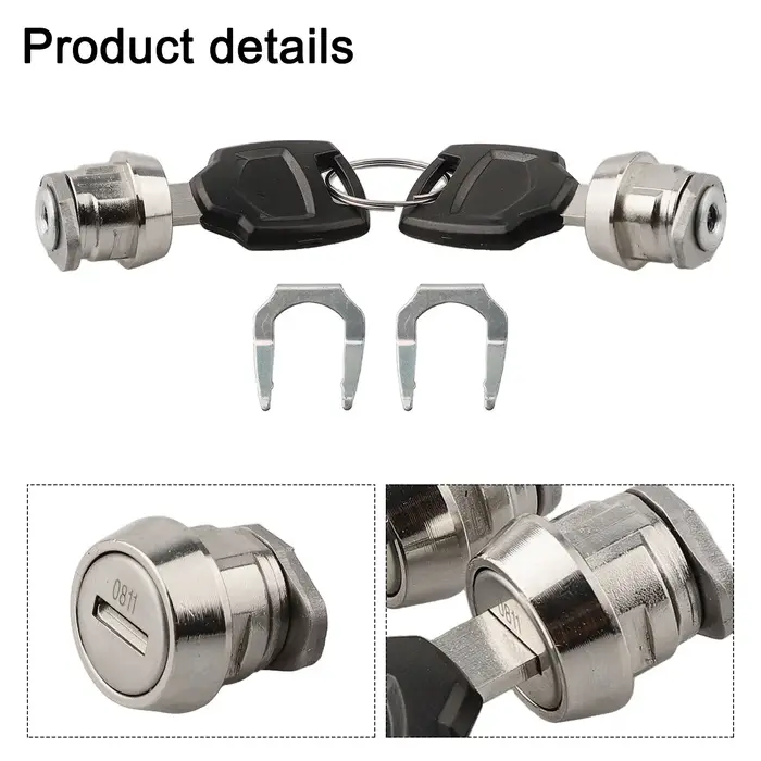 Accessoires de serrure de bagage de moto 2 clés cylindre