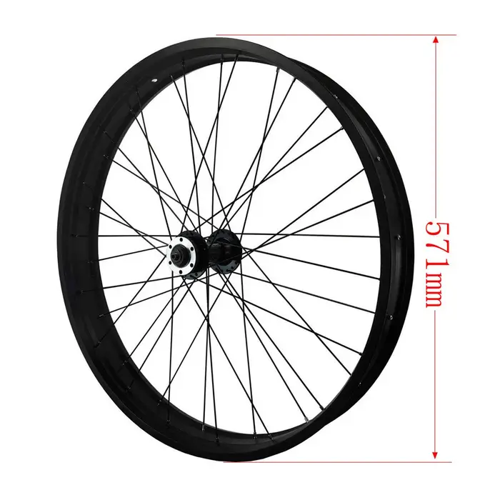 Gros vélo roue avant Ebike 20 et 26 pouces, frein à disque, intérieur 36H, extérieur 74mm, largeur 8