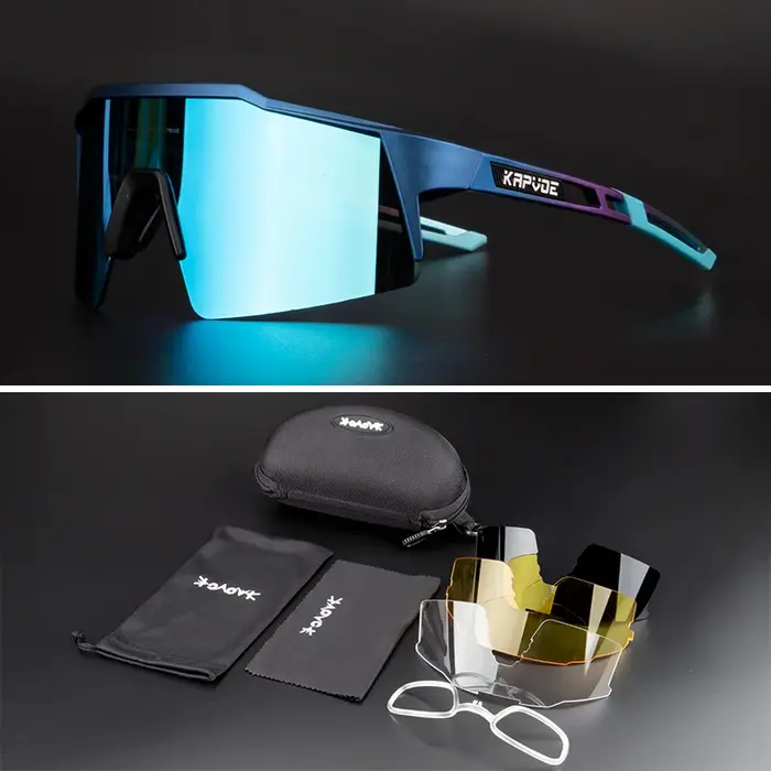 4 lentilles lunettes de cyclisme polarisées mode