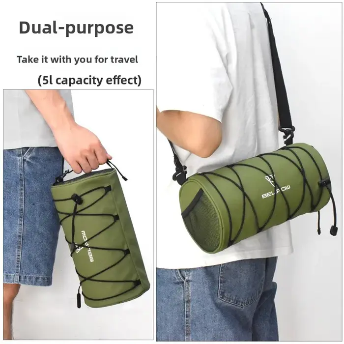 Sac de guidon de vélo 2L/5L | Rouleau de rangement pour cadre avant