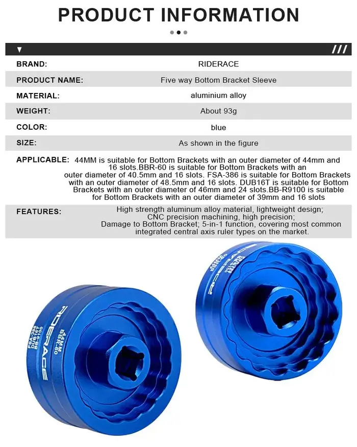 RIDERACE extracteur de support inférieur de vélo