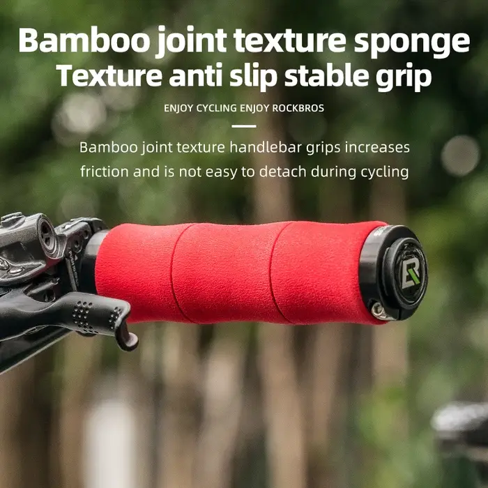 Poignées de guidon en bambou avec bouchon anti-poussière pour vélo