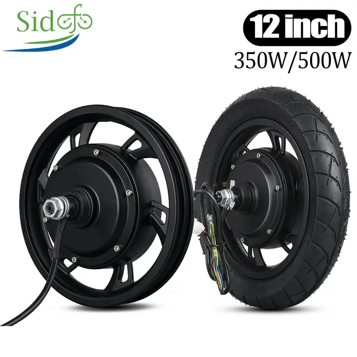 Roue arrière de Scooter de moteur de moyeu sans engrenage sans brosse de 12 pouces avec pneu 36V350W 48V500W