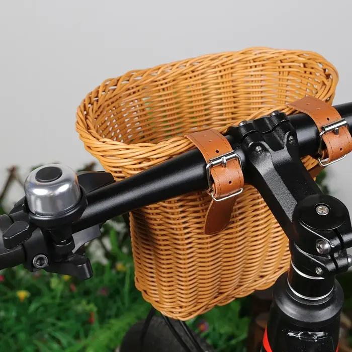 Mir de vélo en rotin tissé à la main