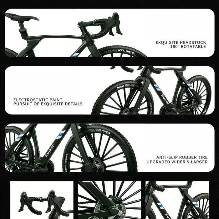 Mini modèle de vélo en alliage - Vélos de montagne et de route en plusieurs couleurs, jouet créatif pour les 14 ans et plus