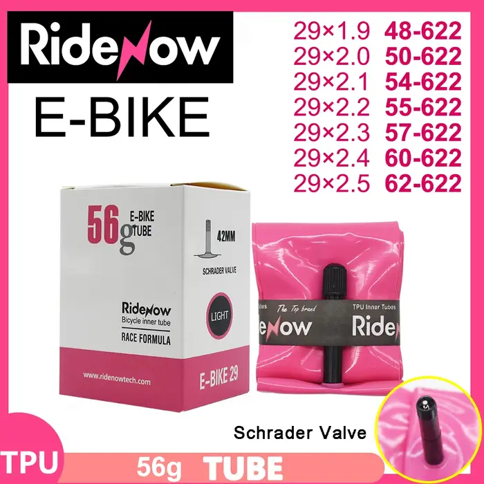 Kit de réparation de chambre à air intérieure en TPU Ridenow 29 pouces 56g 29x1.9 2.0 2.1-2.5 622 pour pneus de vélo et vélos électriques