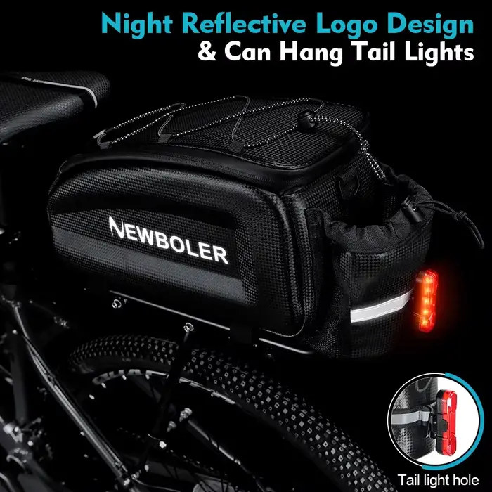 NEWBOLER sac de coffre de vélo à coque rigide sac à bandoulière