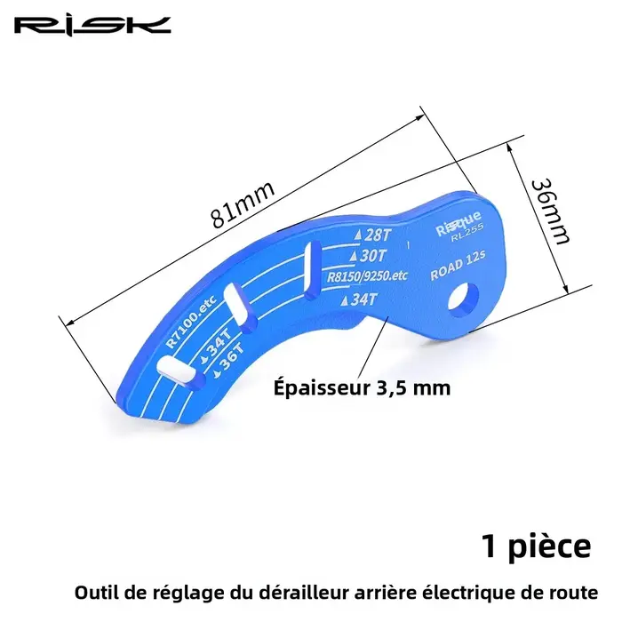 Outil de réglage du dérailleur arrière électrique 12T 1/2 RISK pour vélo de route