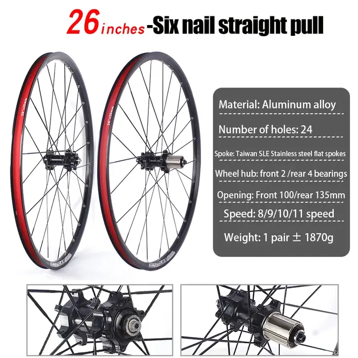 Roue de vélo de montagne en alliage d'aluminium TAOKAS pour frein à disque 26 27,5 29 pouces avec rayons en acier et finition anode colorée pour VTT