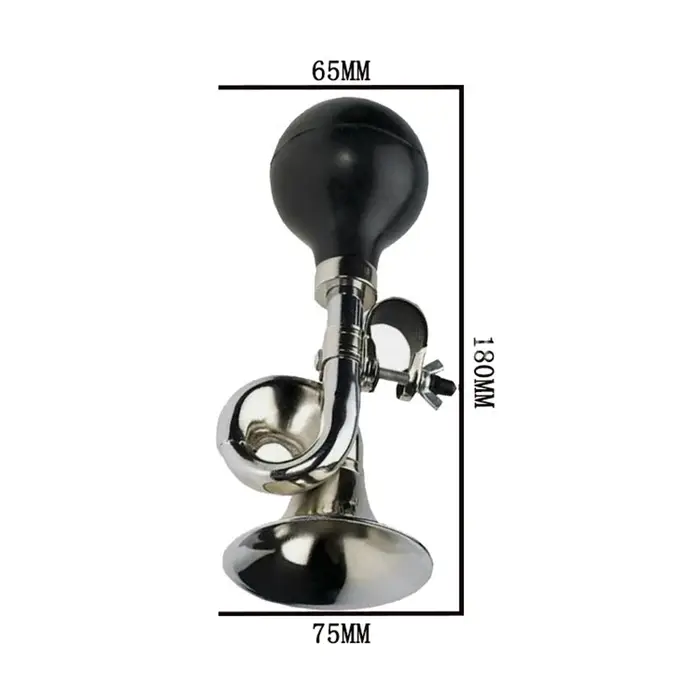 Klaxon d'air pour vélo, son puissant, style rétro, trompette à bec large
