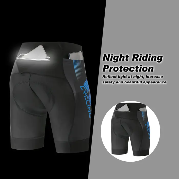 Shorts de cyclisme pour hommes avec poche arrière