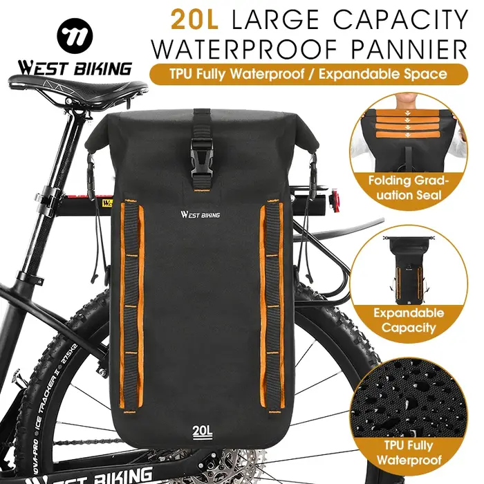 Sac de vélo WEST BIKING entièrement étanche
