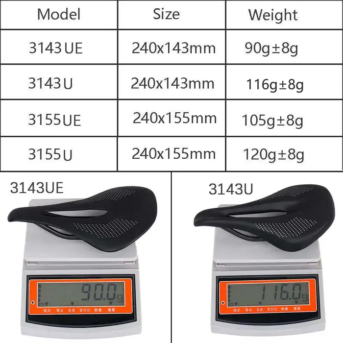 Selle de vélo de route ELITAONE MTB en carbone super légère 89±5g