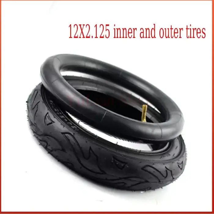 Pneus et Chambres à Air 12x2.125 pour Vélo, Trottinette, Poussette, et Pneus 12x1.75, 12 1/2 x 2 1/4
