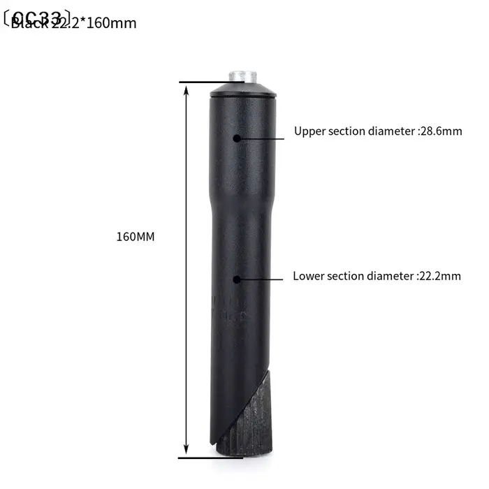 Extension de tige de fourche de vélo, 22,2 mm, en alliage d'aluminium, adaptateur de rehausseur de tige de vélo de route et de montagne, pour tige sans filetage de 1 1/8 pouces〔CC33〕