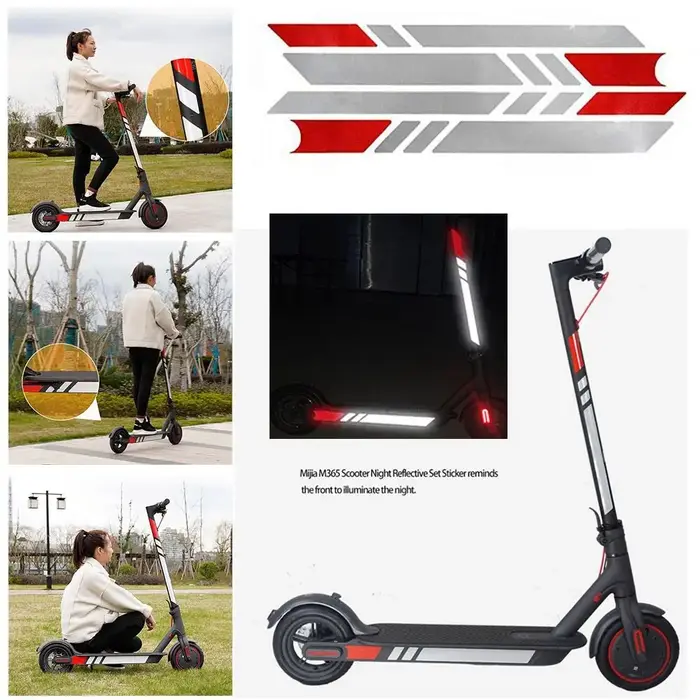 Pièces de Scooter électrique Paster décalcomanies autocollant de planche à roulettes autocollants de style réfléchissants étiquettes de lumière réfléchissantes pour Xiaomi Mijia M365