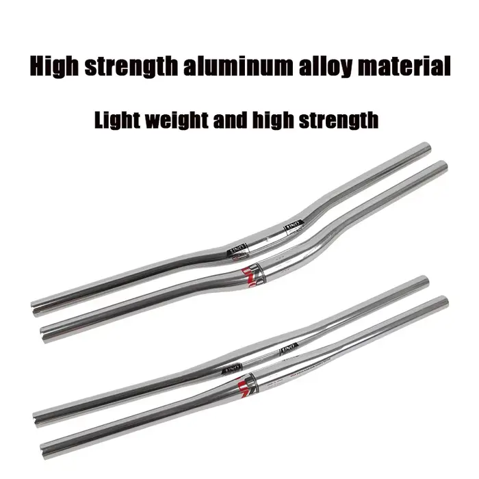 UNO-Guidon plat et courbé pour vélo, couleur argent, pour VTT, dimensions 31.8mm, 640mm, 680mm, 720m