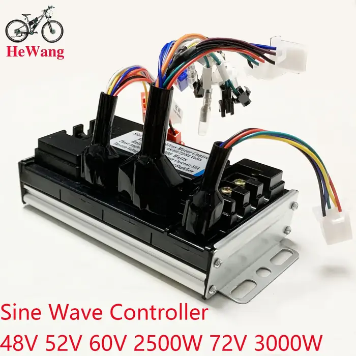Contrôleur à Onde Sinusoïdale 3 Modes 48V 52V 60V 72V 2000W 2500W 3000W pour Moteur Brushless de Vélo Électrique