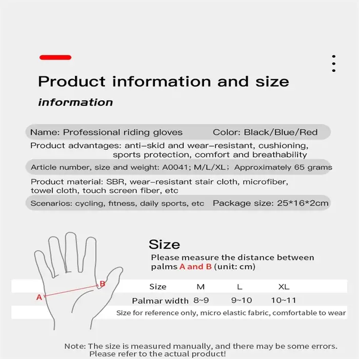 Gants de sport de vélo vtt