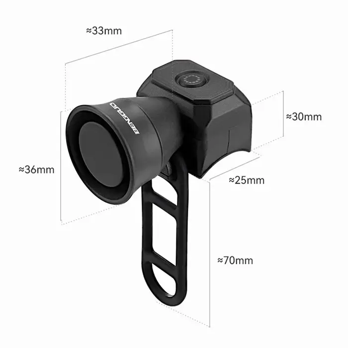 Klaxon électrique de vélo rechargeable USB Type-C haute performance 120 dB avec 5 modes et 3 niveaux de volume pour VTT vélo de route et trottinette électrique