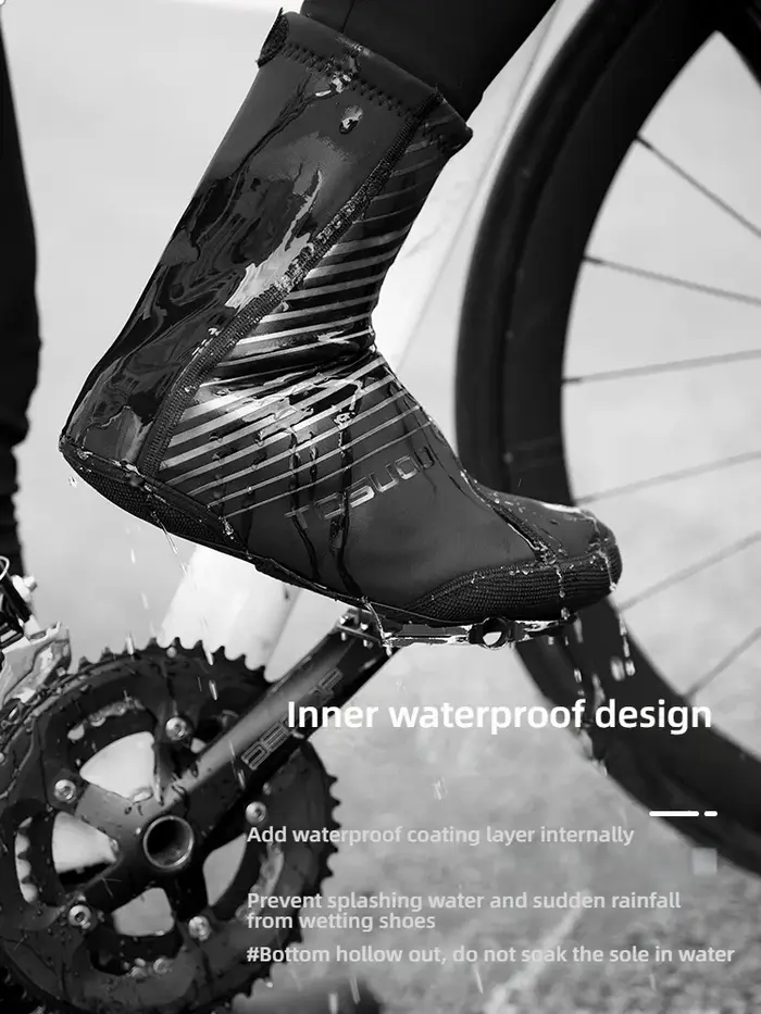 TOSUOD hiver imperméable à l'eau couvre-chaussures de cyclisme réfléchissant thermique élastique