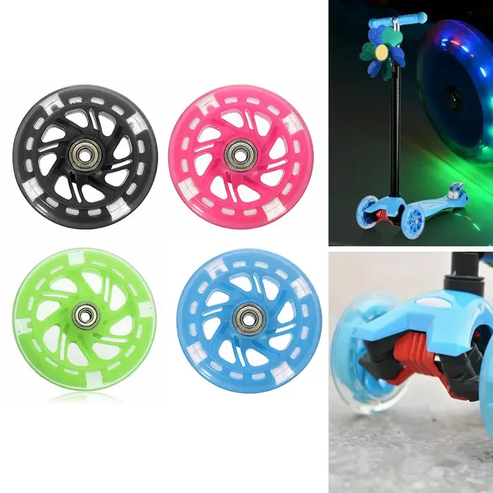 LED Flash roue de Scooter lumières clignotantes PU enfants