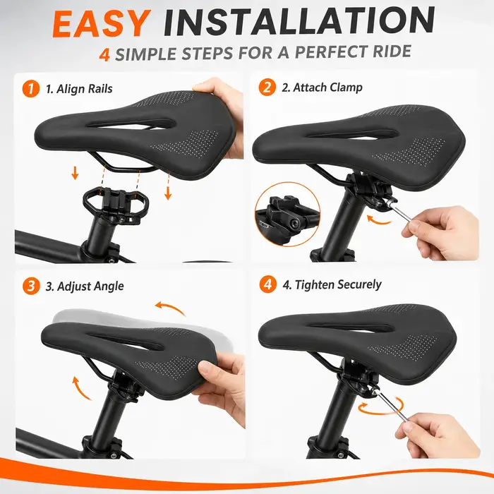 PINMOAP 1PC Selle de vélo creuse et respirante
