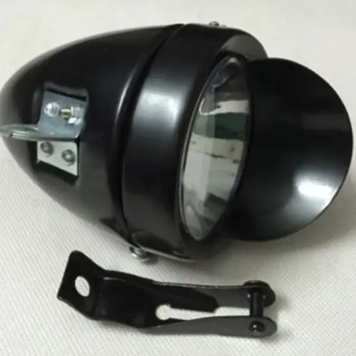 Phare avant antibrouillard LED en métal chromé pour vélo, lampe frontale vintage, éclairage de sauna