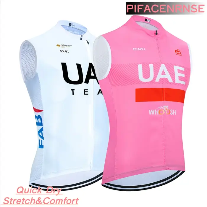 Nouveau Maillot de Cyclisme Rose 2025 Émirats Arabes Unis Hommes Femmes Équipe Pro Coupe-Vent Vélo