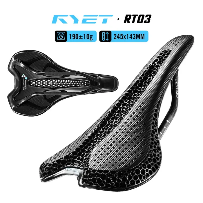 Selle de vélo RYET en carbone imprimée en 3D