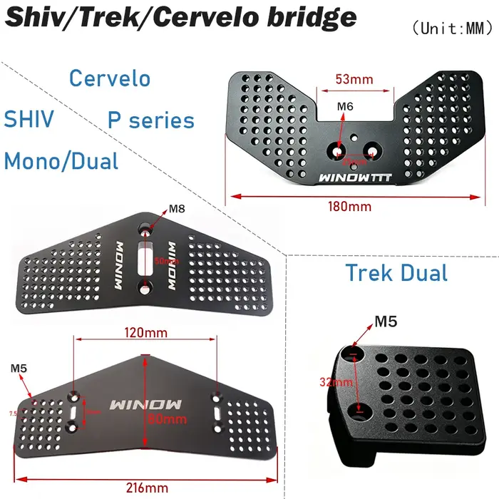 Plaque de conversion de vélo en aluminium WINOWTTT TRIATHLON TT