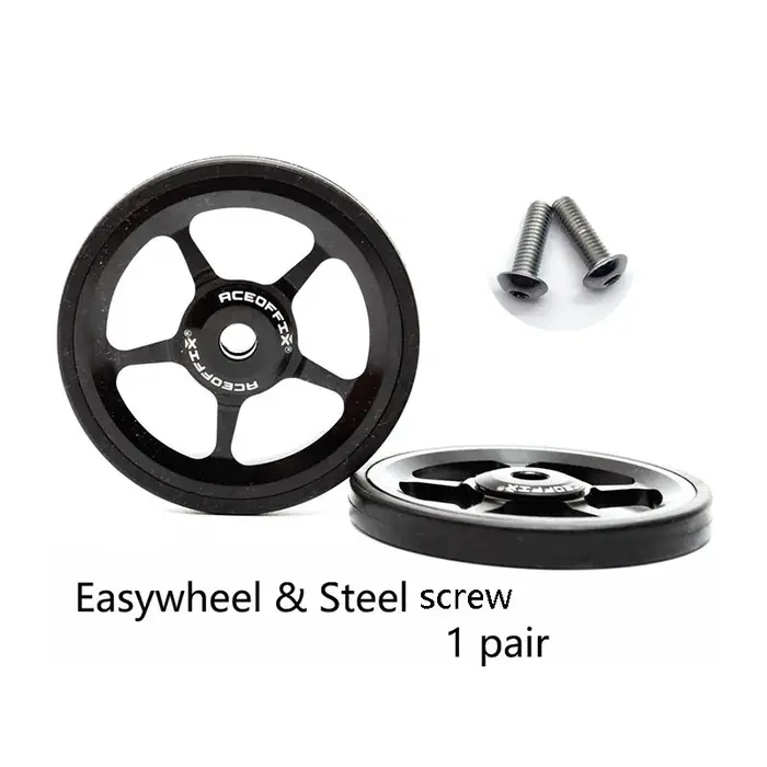 Aceoffix 1 paire de vélo pliant roue facile pour Brompton 60mm EZwheel roue de poussée en alliage d'