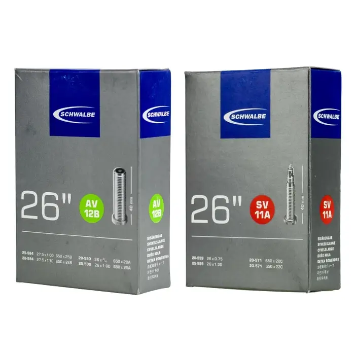 SCHWALBE 26 pouces VTT pneu chambre à air Presta Schrader Valve