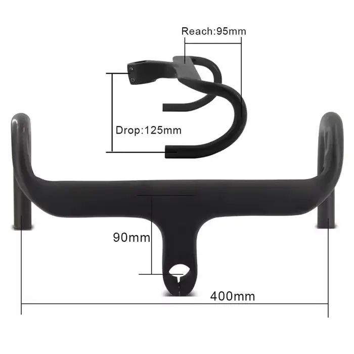 RXL SL guidon intégré vélo de route, guidon de vélo, guidon de vélo de route en carbone, 1-1/8 "(28.