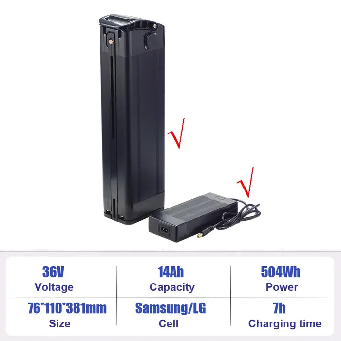 Batterie lithium-ion JETECH JT-EBB10-21 36V 10Ah 10.4Ah pour vélo électrique Moovy