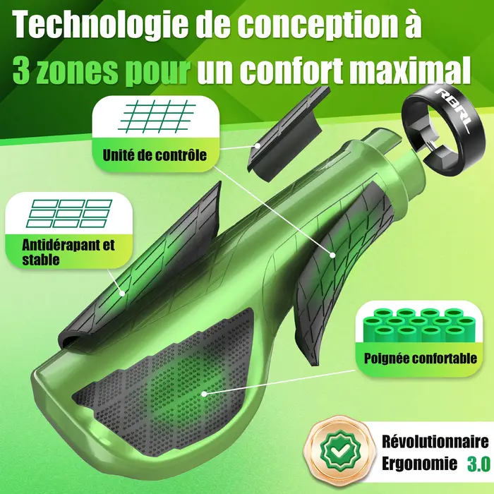 Poignées de vélo anti-aldes ergonomiques en caoutchouc souple