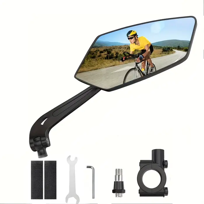 Rétroviseurs de vélo rotatifs à 360 degrés pour guidons avec lentille en verre anti-rayures