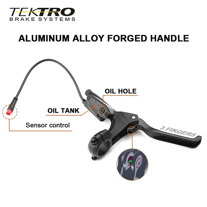 Kit de freins à disque hydrauliques Tektro HD-E350 pour vélo électrique VTT et route en alliage d'aluminium avec huile minérale incluse