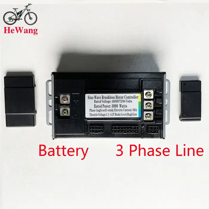 Contrôleur à Onde Sinusoïdale 3 Modes 48V 52V 60V 72V 2000W 2500W 3000W pour Moteur Brushless de Vélo Électrique