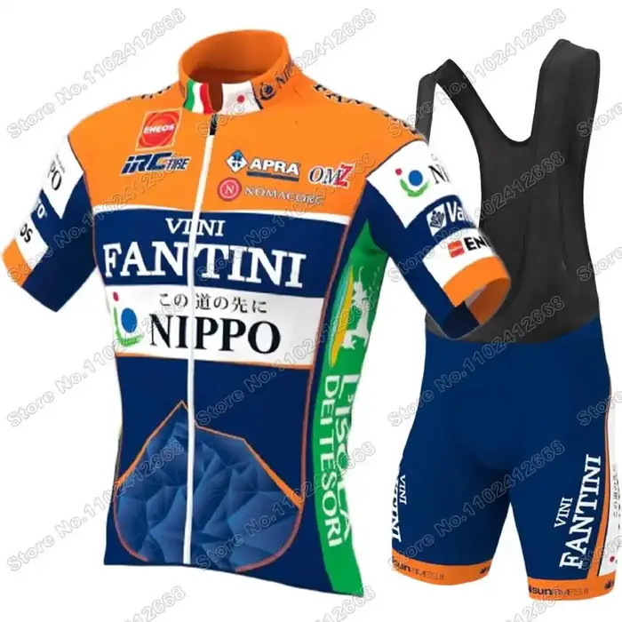 Maillot de cyclisme homme Vini Fanti ensemble sport été polyester avec coussinet en gel respirant pour vtt et route