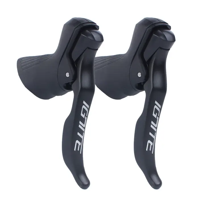 Manettes de vitesse pour vélo de route en alliage compatible Shimano 8S 9S 10S avec mécanisme de verrouillage et capot antidérapant pour 20 vitesses
