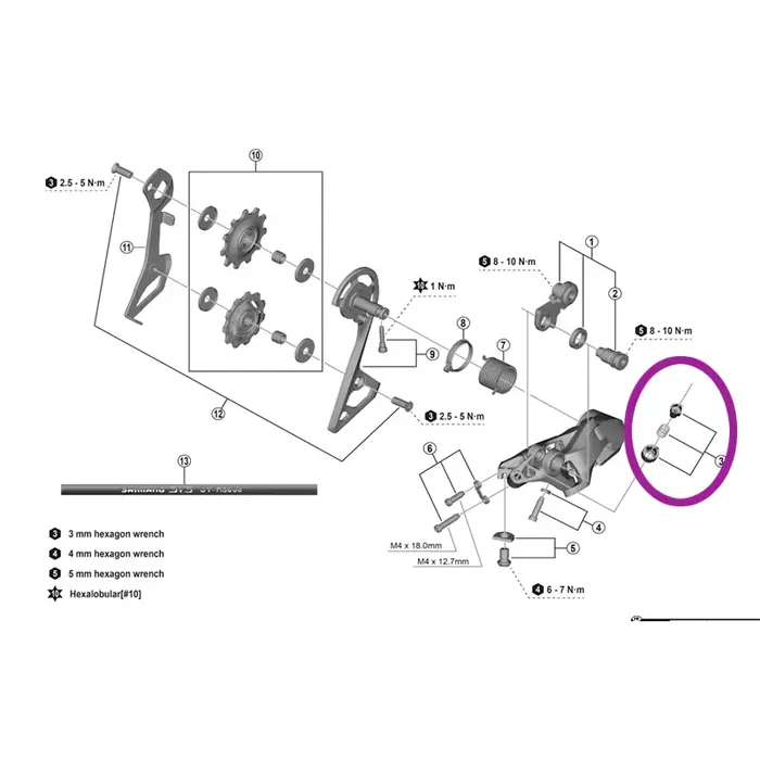 Vis de réglage du dérailleur arrière pour vélo de route Ultegra 105 Tiagra R8000 R7120 6800