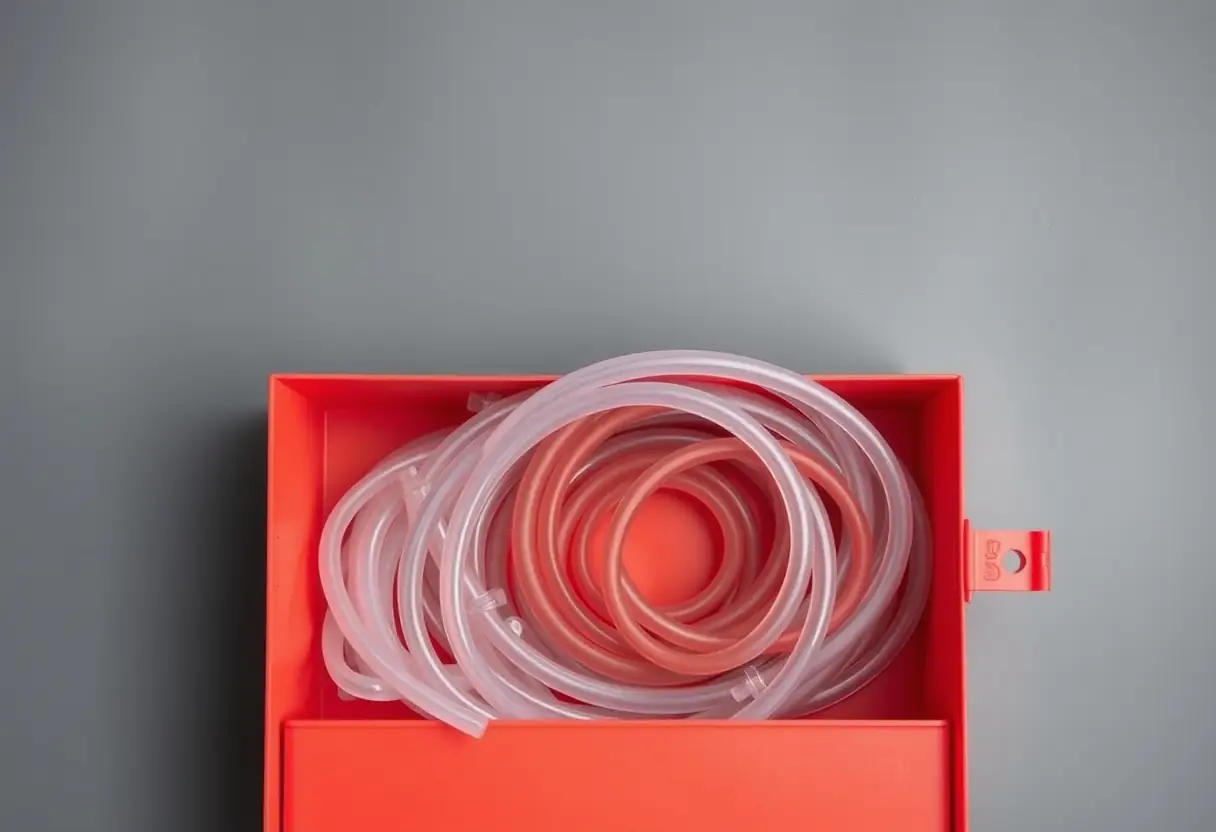 Outils et manchons en silicone rangés soigneusement